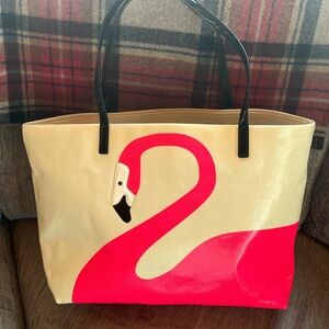 Kate Spade Cream and Pink Flamingo Tote